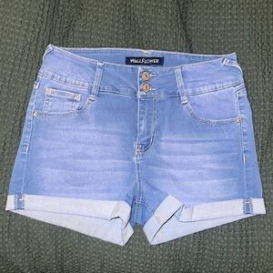 Wallflower Light Blue Jean Shorts